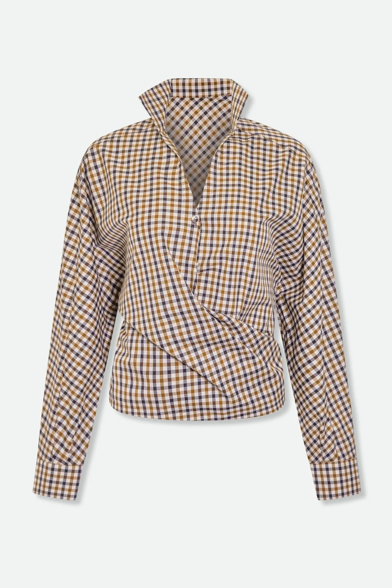 MARIE SHIRT IN 100% PREMIUM ITALIAN COTTON IN BROWN CHECK