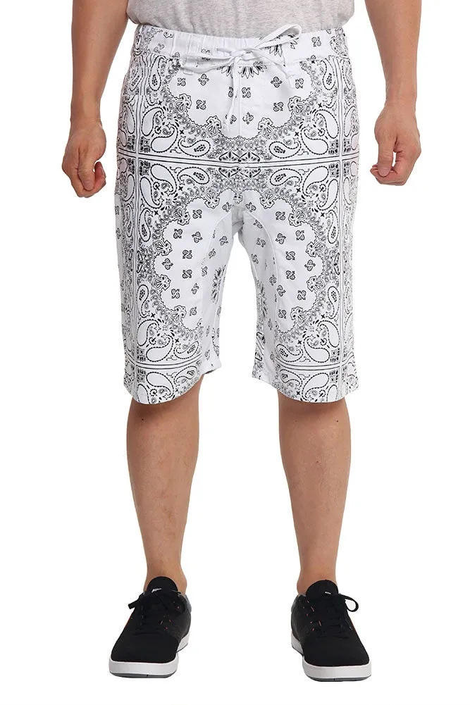 Men's Grid Bandana Twill Dropcrotch Shorts