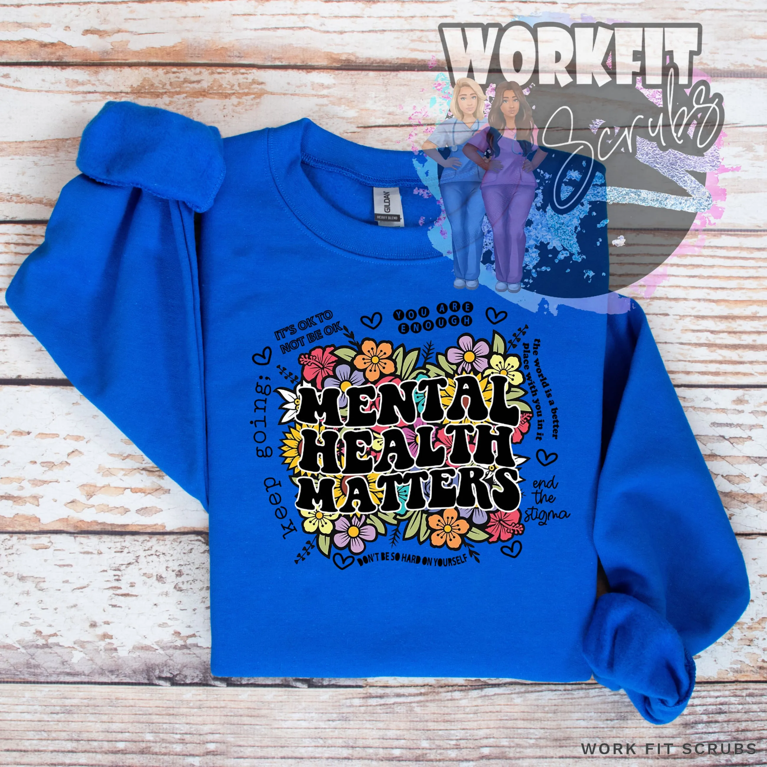 Mental Health Matters- Floral Crewneck