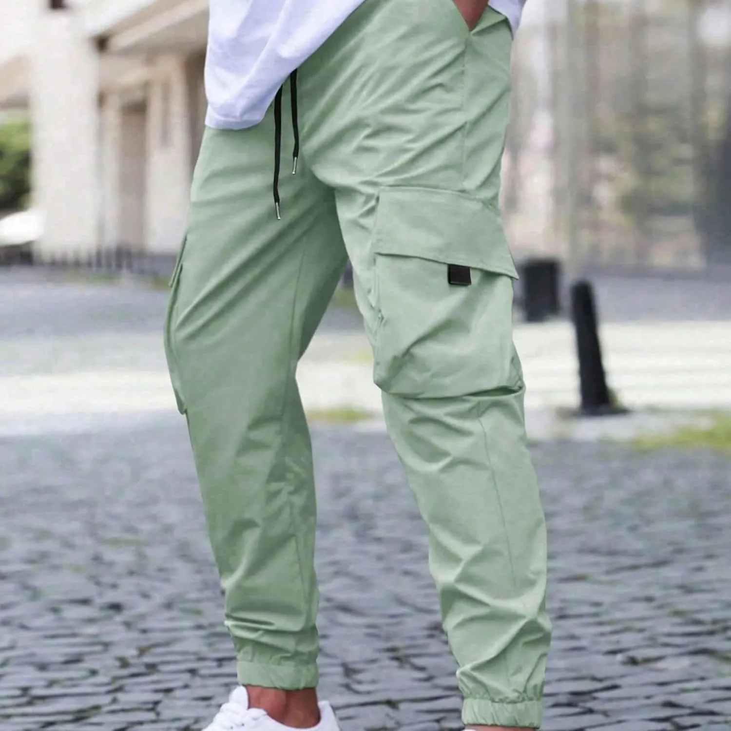 Miniml Cargo Jogger Fit, Miniml Elastic Waist Cargo Pant Jogger, Mens Casual Lightweight Pants with Pockets