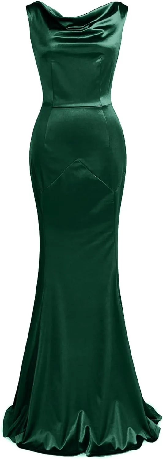 MUXXN Women's 30s Brief Elegant Mermaid Sleeveless Gowns Formal Evening Dress