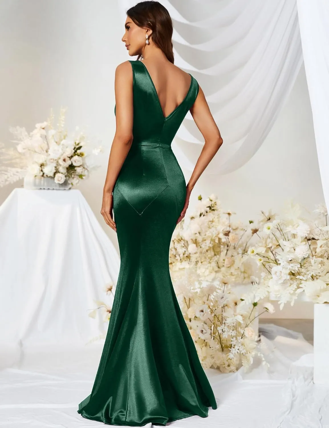 MUXXN Women's 30s Brief Elegant Mermaid Sleeveless Gowns Formal Evening Dress