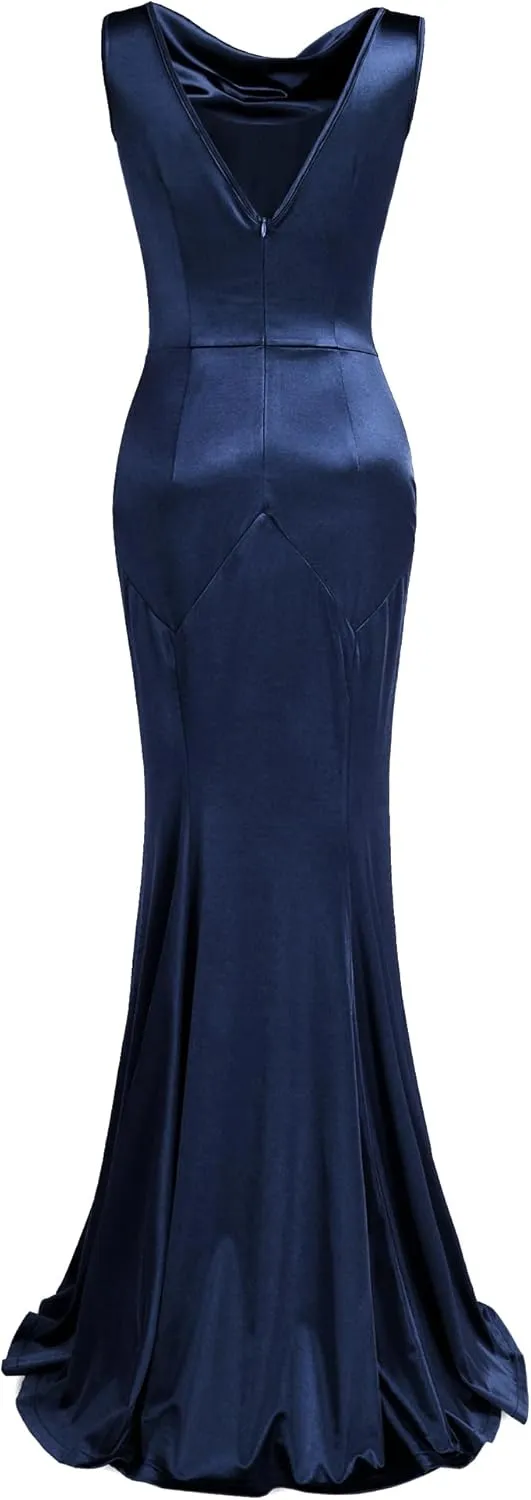 MUXXN Women's 30s Brief Elegant Mermaid Sleeveless Gowns Formal Evening Dress