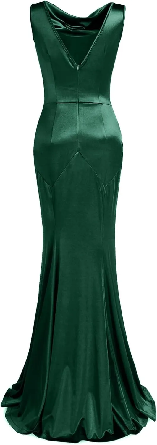 MUXXN Women's 30s Brief Elegant Mermaid Sleeveless Gowns Formal Evening Dress