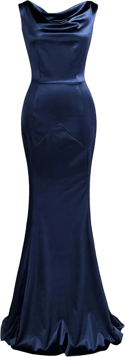 MUXXN Women's 30s Brief Elegant Mermaid Sleeveless Gowns Formal Evening Dress