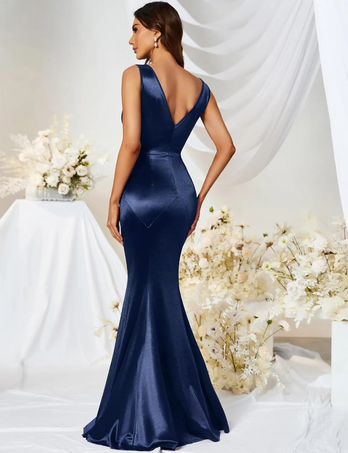 MUXXN Women's 30s Brief Elegant Mermaid Sleeveless Gowns Formal Evening Dress