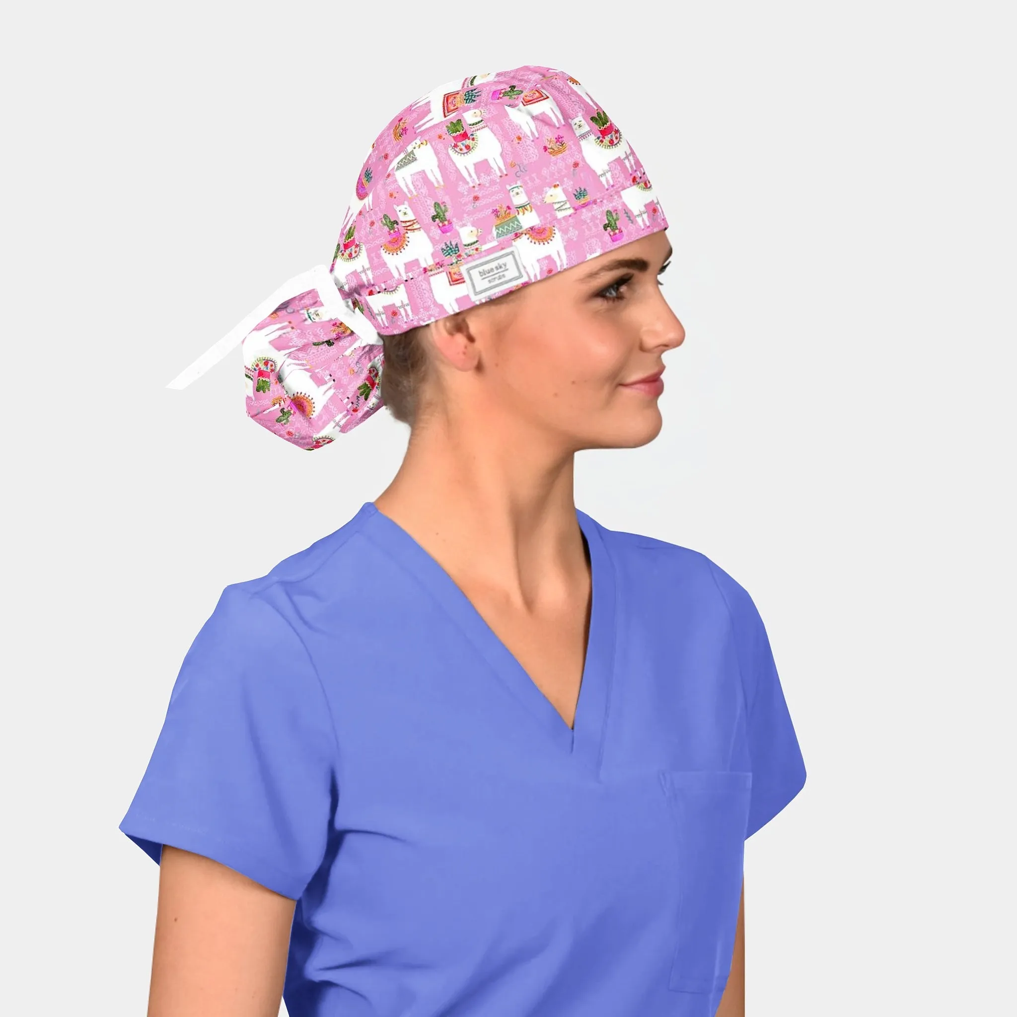 Pink Llamanaide - Splendid Scrub Caps