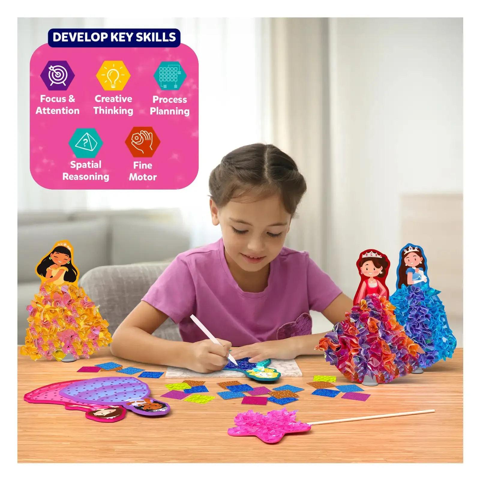 Poke-in Art: Magical Princesses | No Mess Art for Kids (ages 4-9)