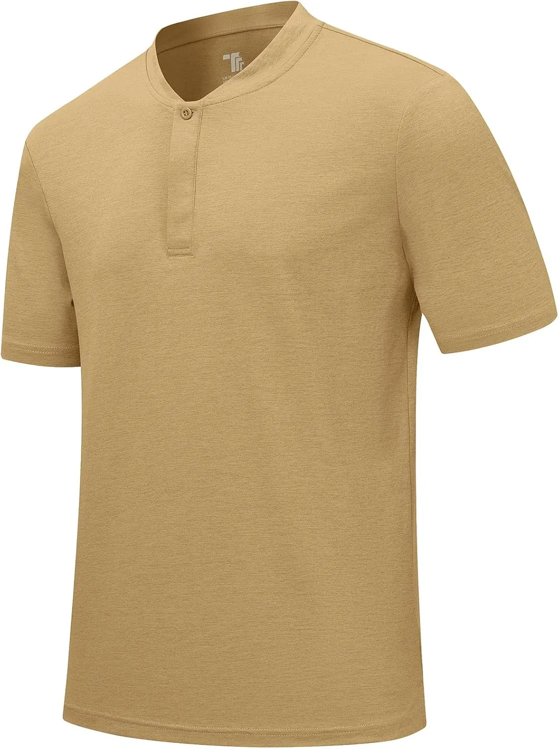 Rdruko Men's Golf Shirts Collarless Henley Dry Fit Athletic Casual Performance Blade Lightweight Polo T Shirts