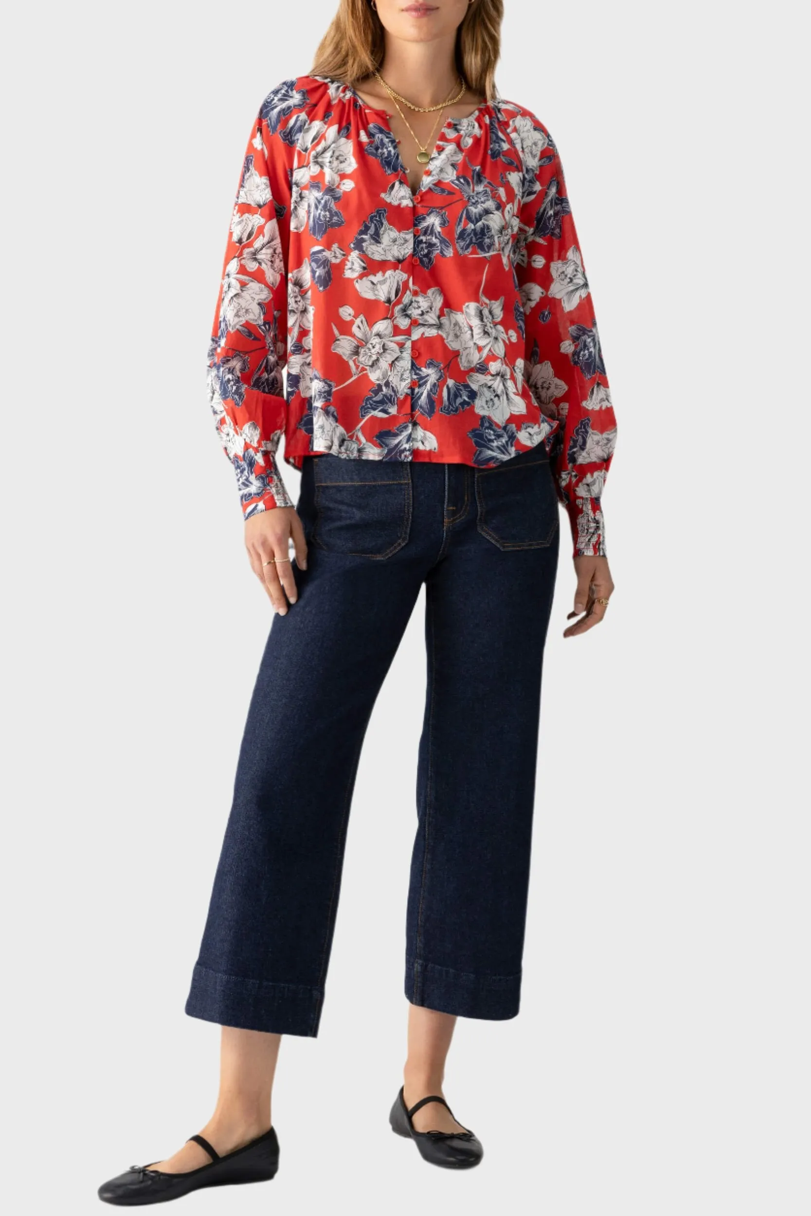 Sanctuary Garden Button Front Blouse