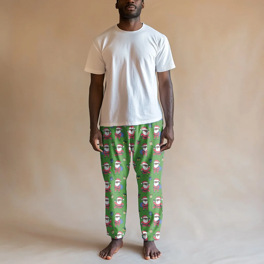 Santa Getting Jiggy Men's Coral Fleece Pajama Pants
