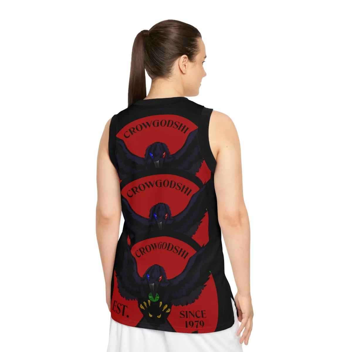 Special Edition Crowgodshi Designer Basketball Jersey, BURGUNDY LOGO