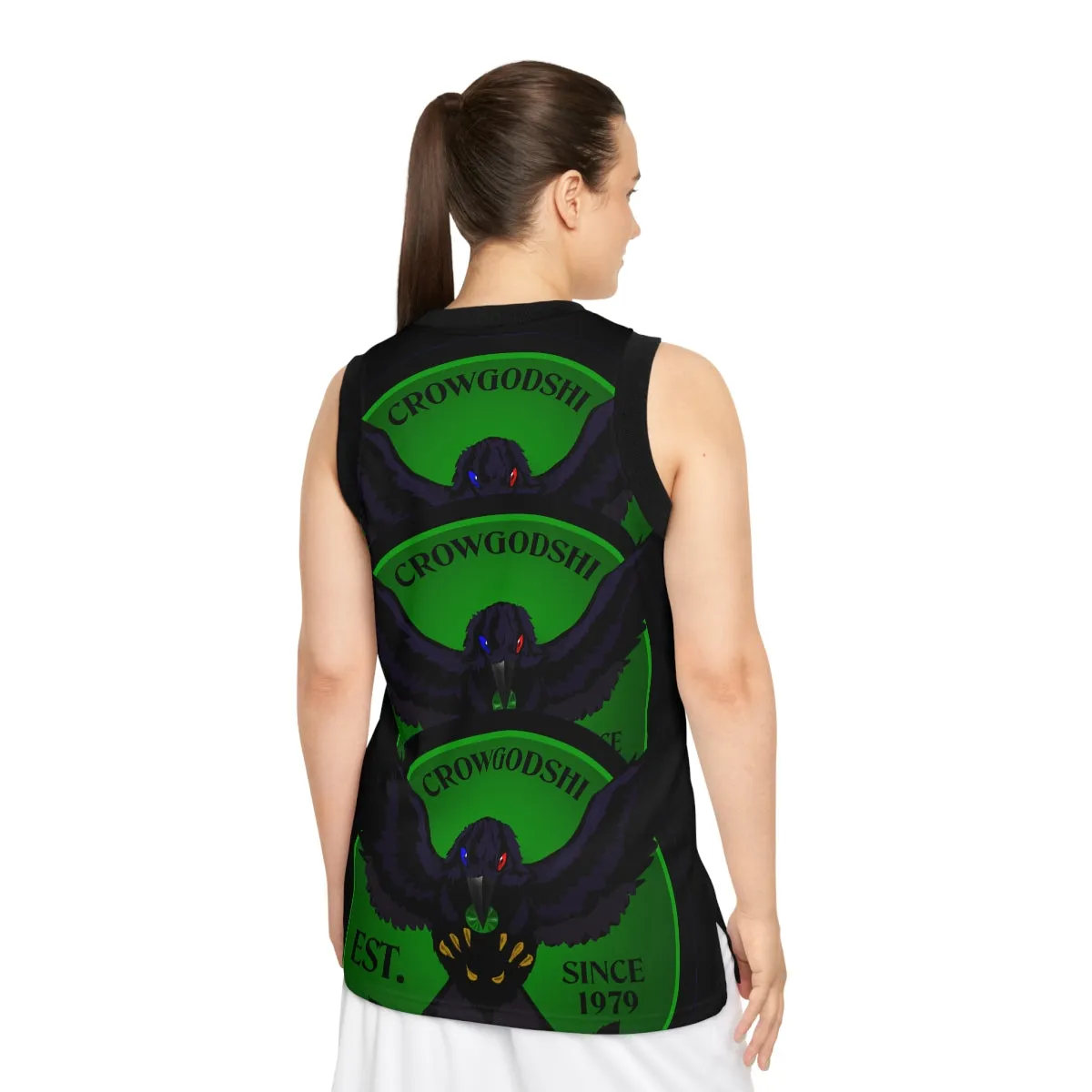 Special Edition Crowgodshi Designer Basketball Jersey, GREEN LOGO