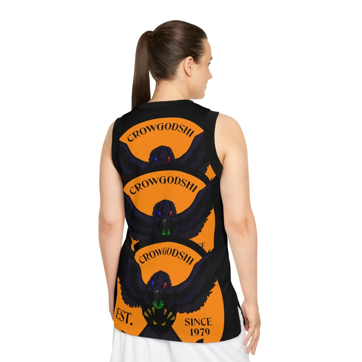 Special Edition Crowgodshi Designer Basketball Jersey, ORANGE LOGO