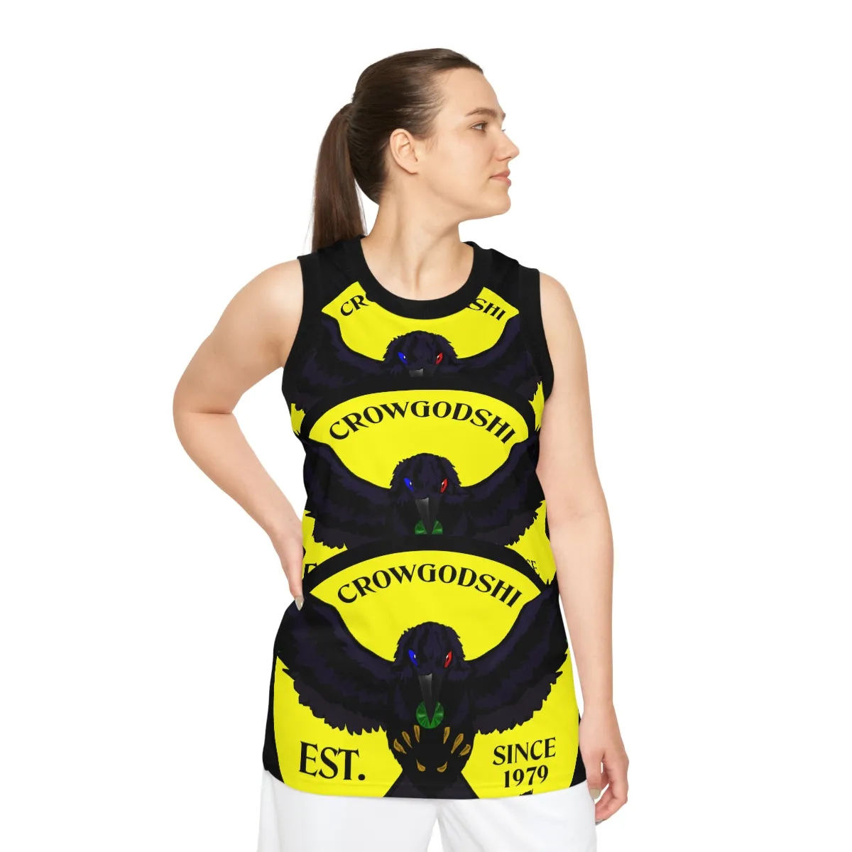 Special Edition Crowgodshi Designer Basketball Jersey, YELLOW LOGO