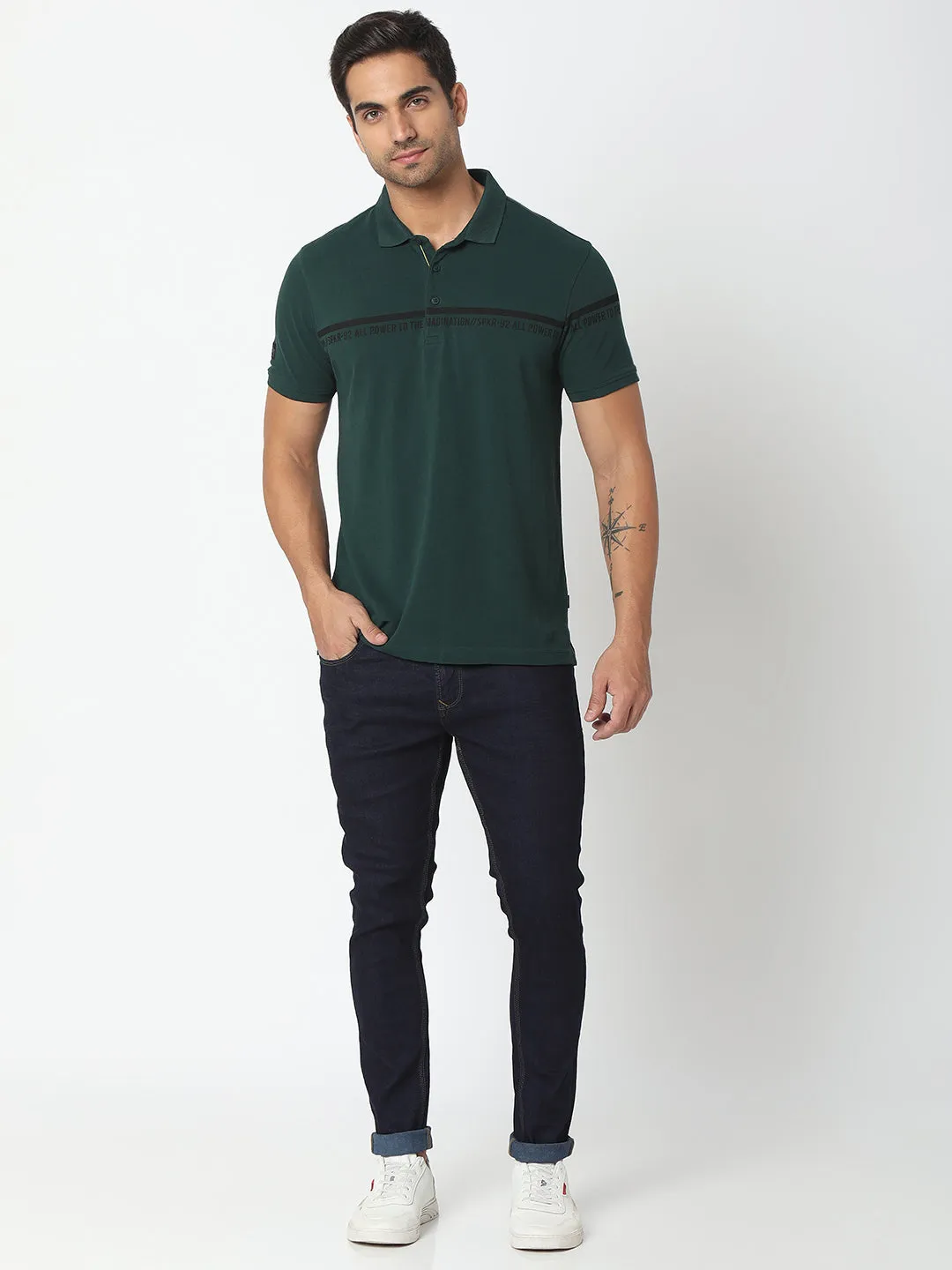 Spykar Raw Blue Cotton Slim Fit Tapered Length Jeans For Men (Kano)