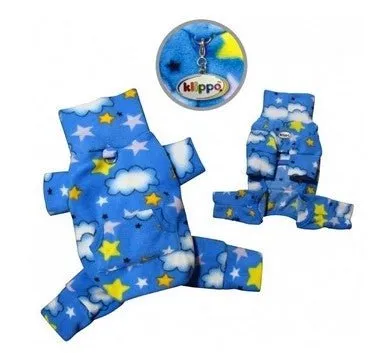 Stars and Clouds Fleece Turtleneck Pajamas & Matching Blanket