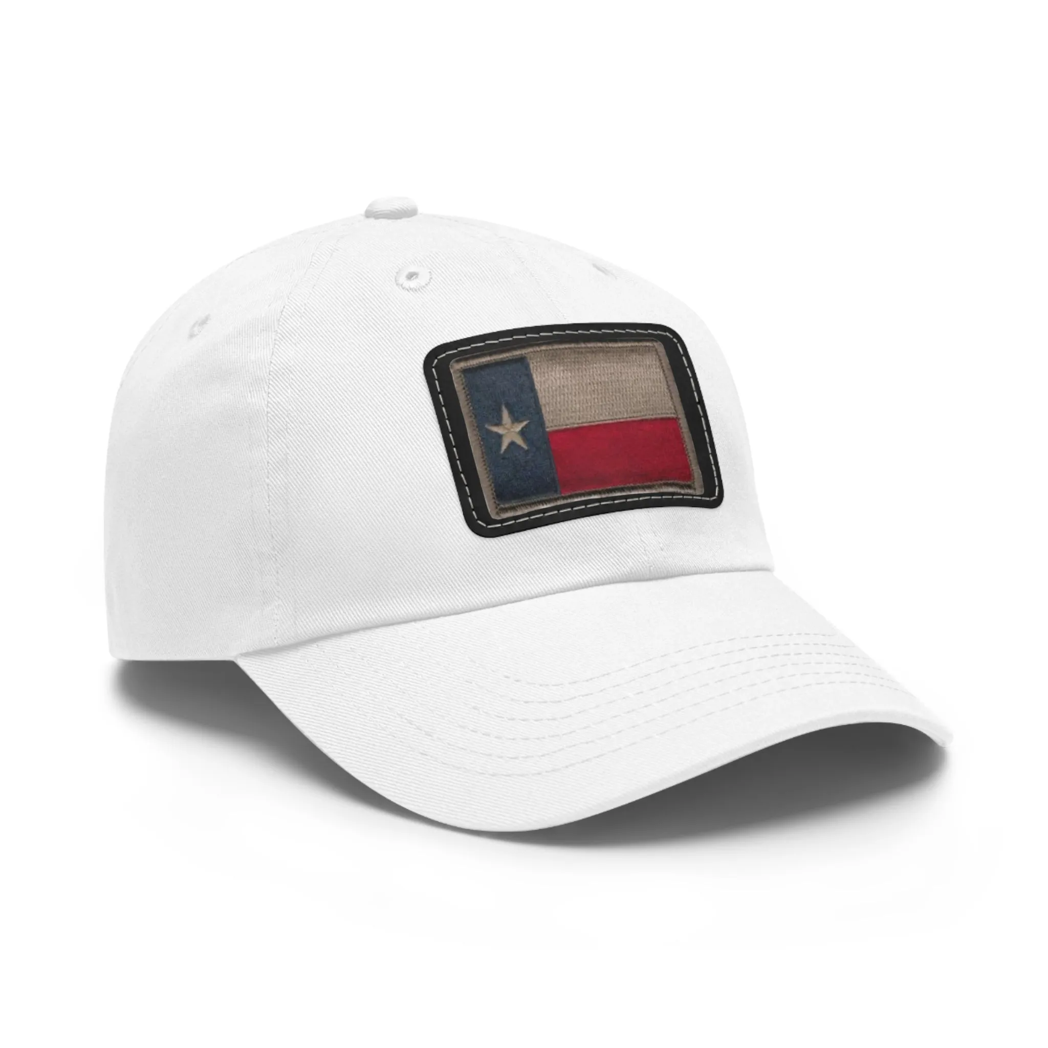 Texas Flag Dad Hat with Leather Patch (Rectangle)