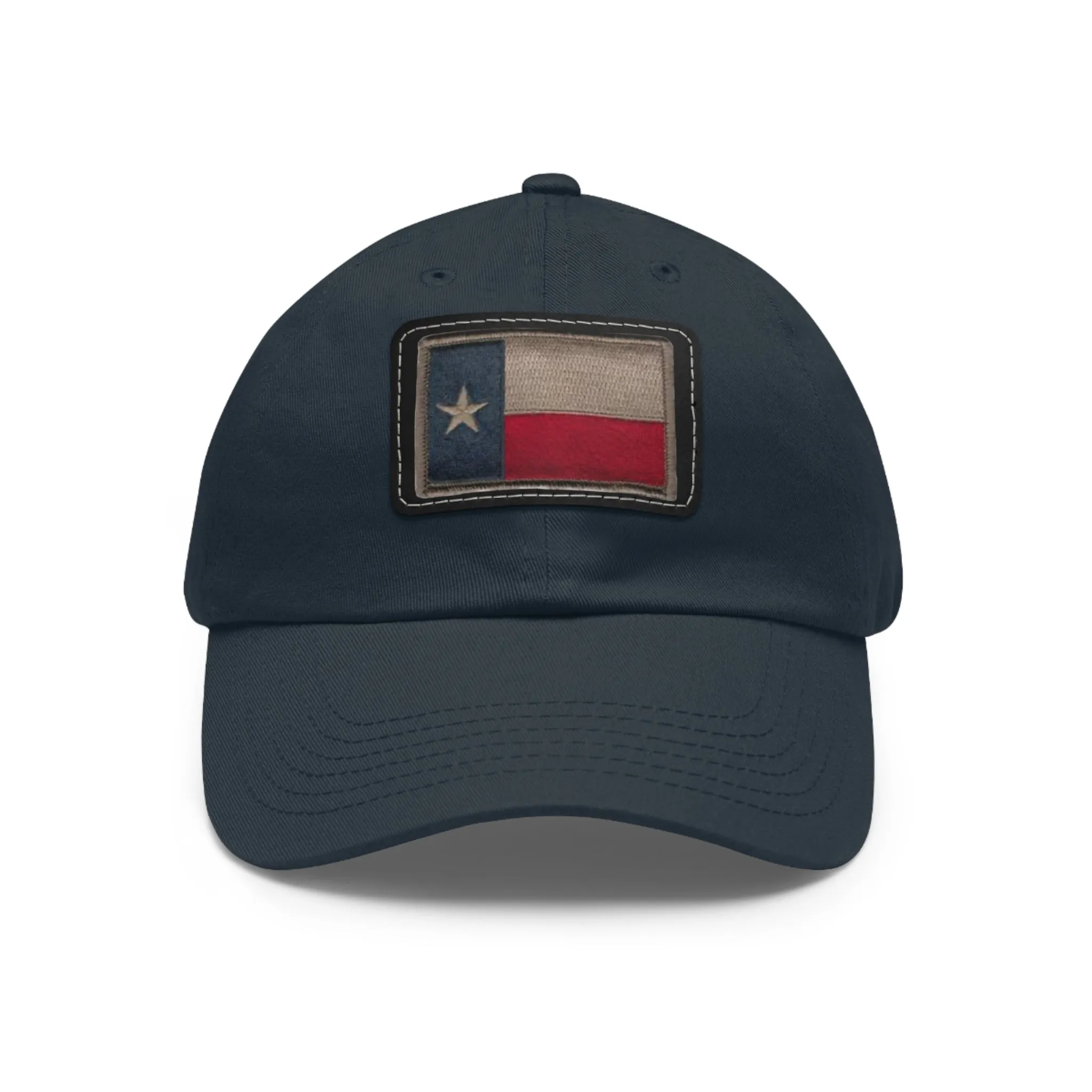 Texas Flag Dad Hat with Leather Patch (Rectangle)