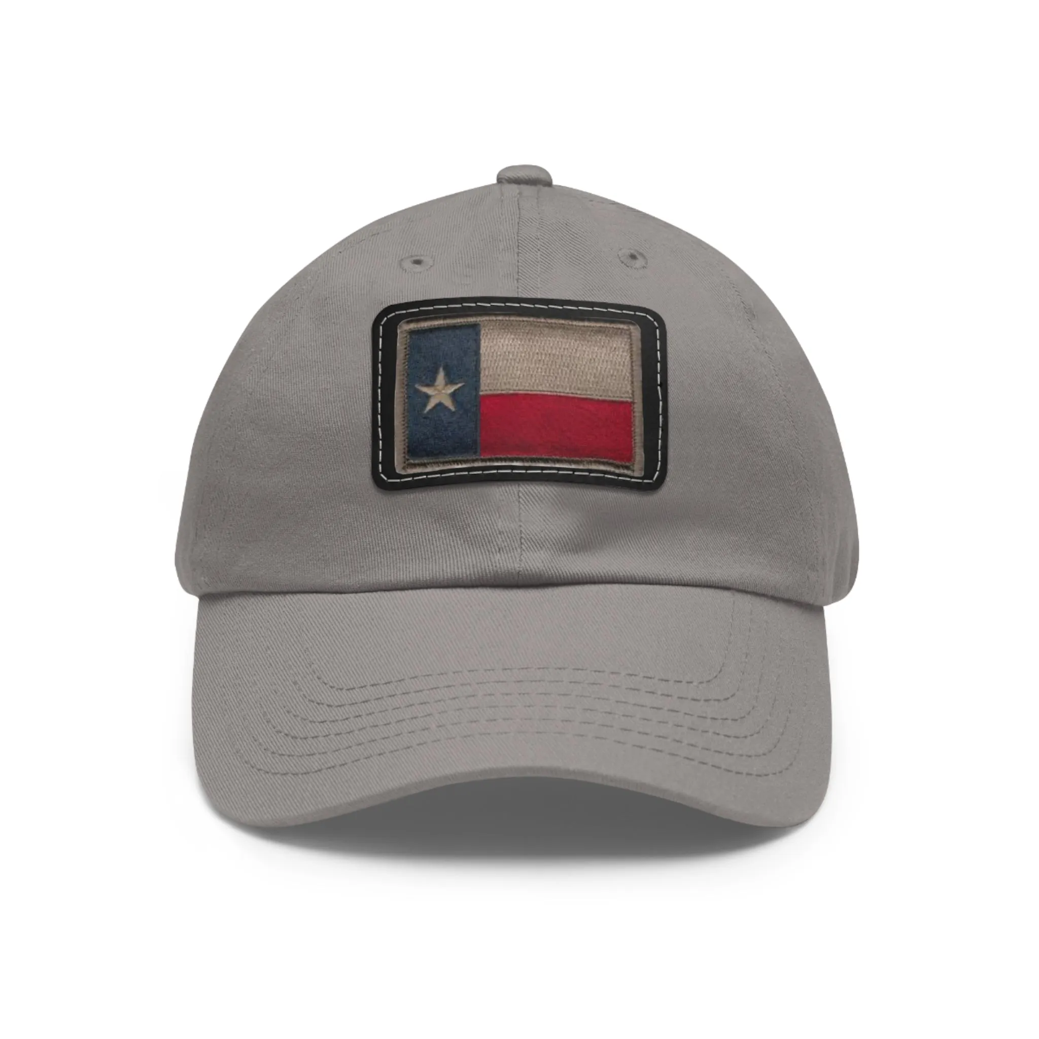 Texas Flag Dad Hat with Leather Patch (Rectangle)