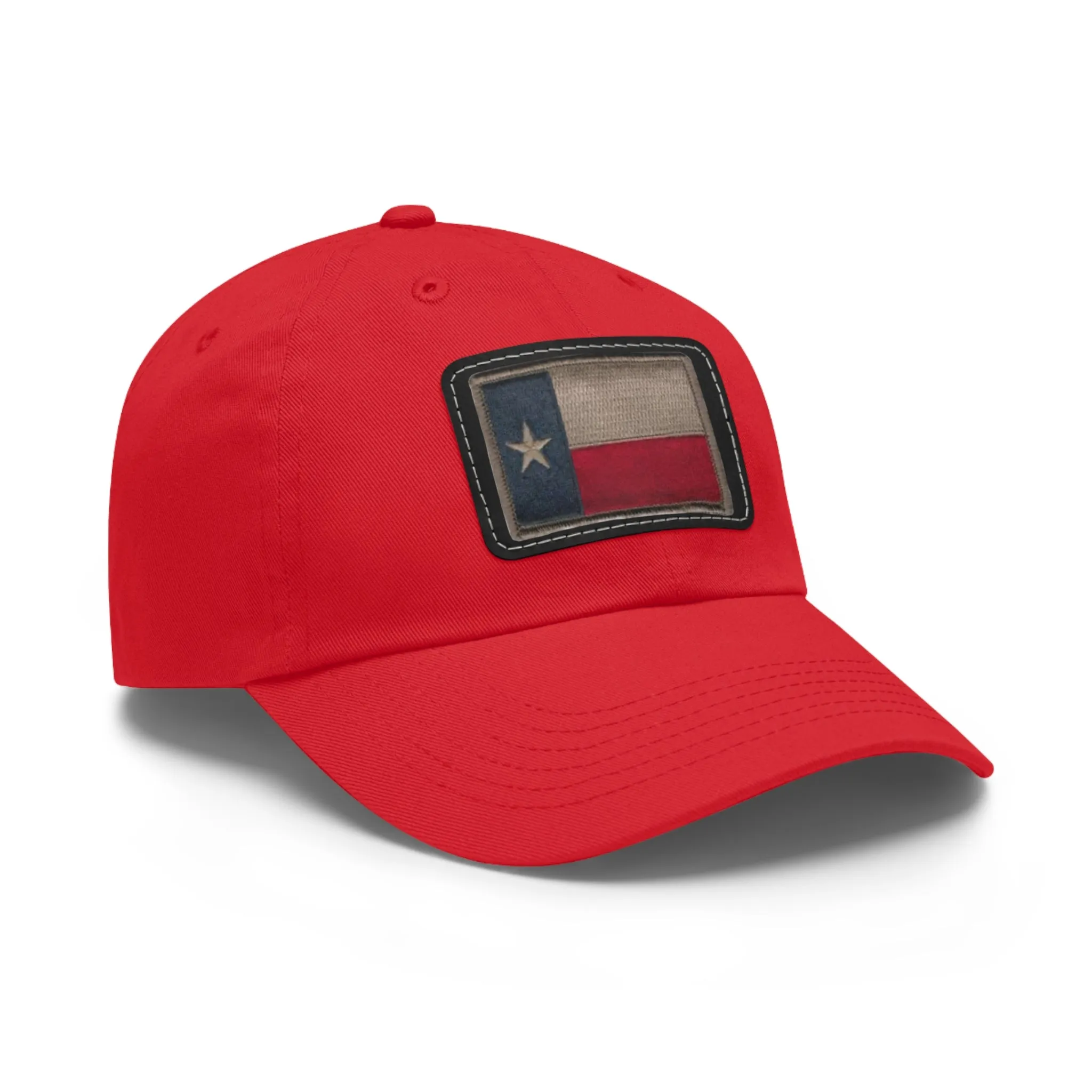 Texas Flag Dad Hat with Leather Patch (Rectangle)