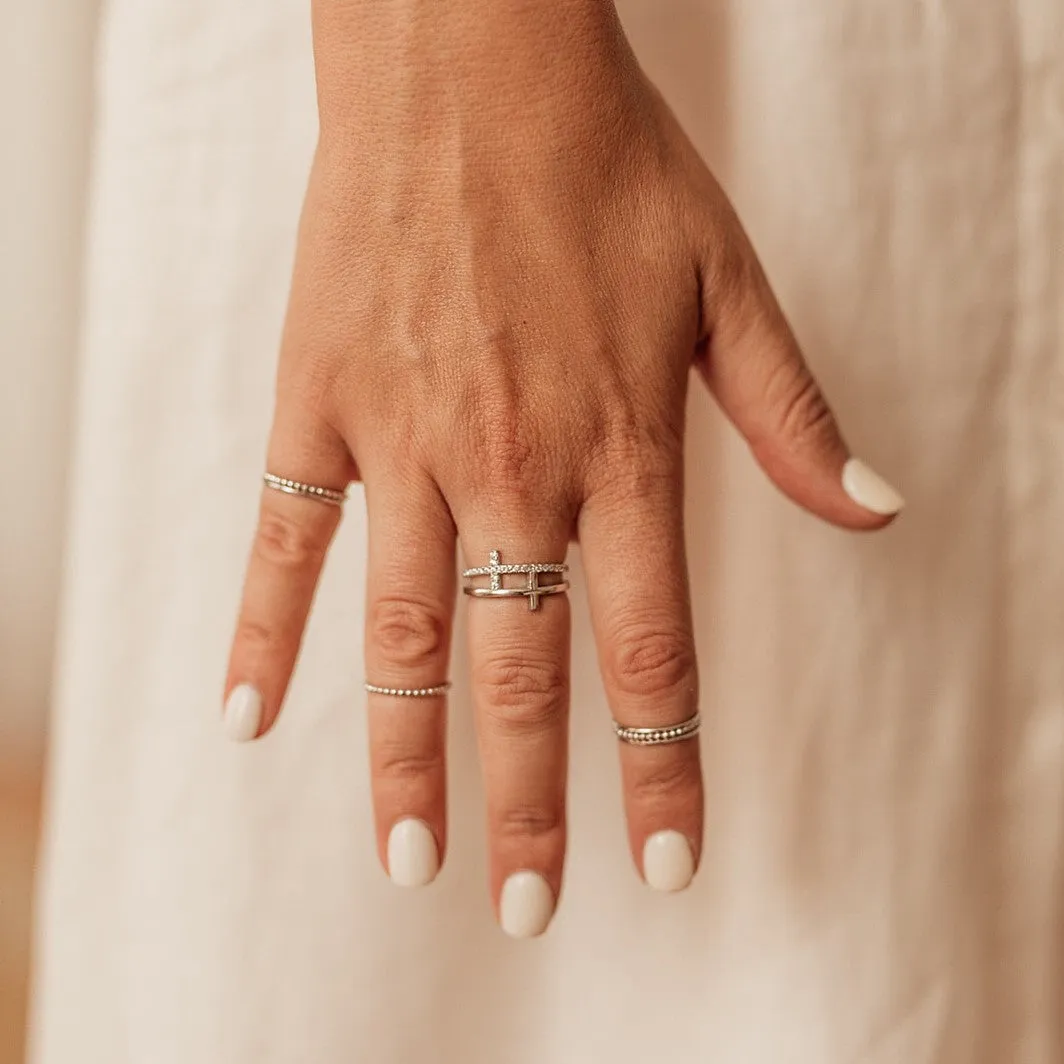 Turkish Sterling Silver Beaded Ring - Plated in Gold