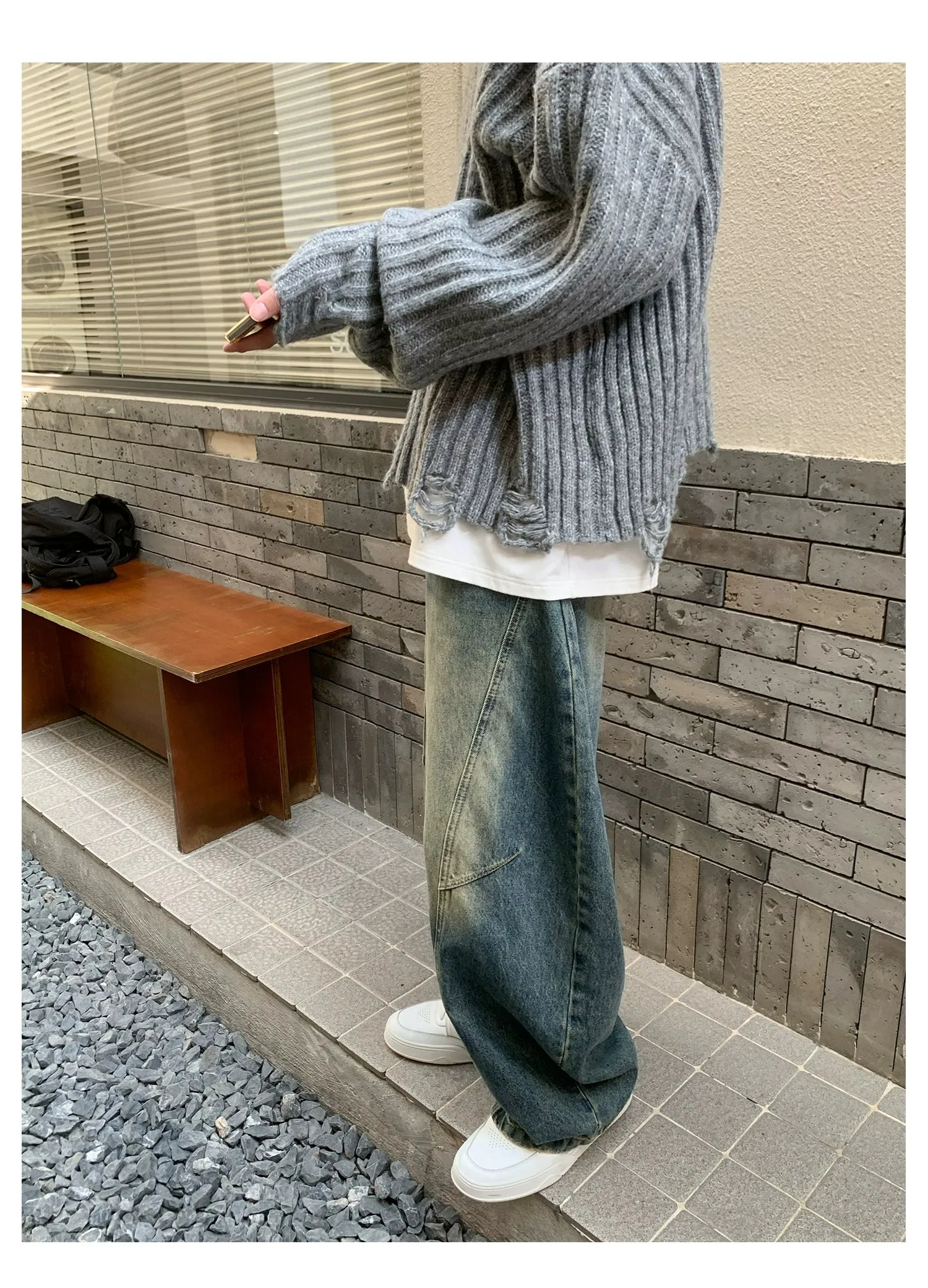 Woo Distressed Gradient Fade Jeans