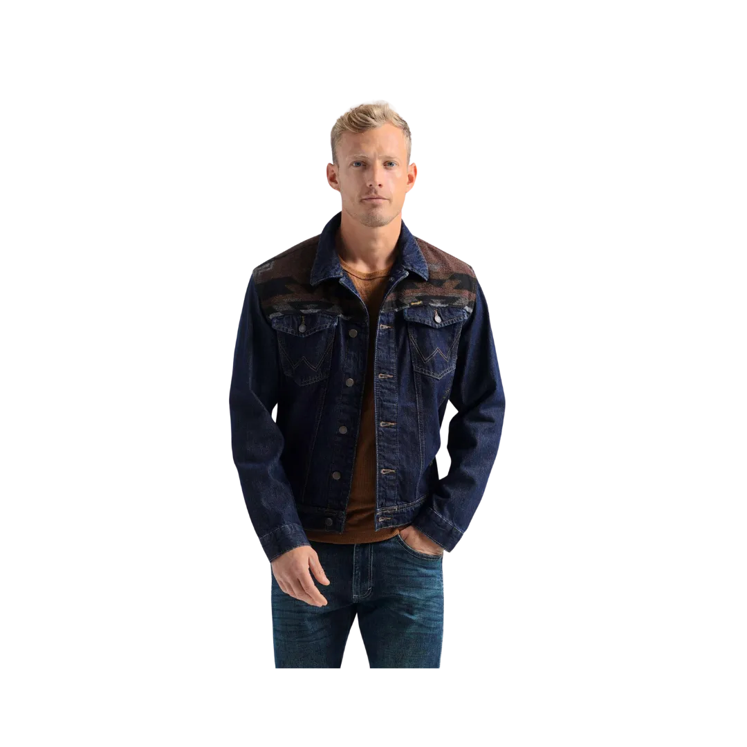 Wrangler Men's Denim With Contrasting Yoke Pecan Pie Jacket