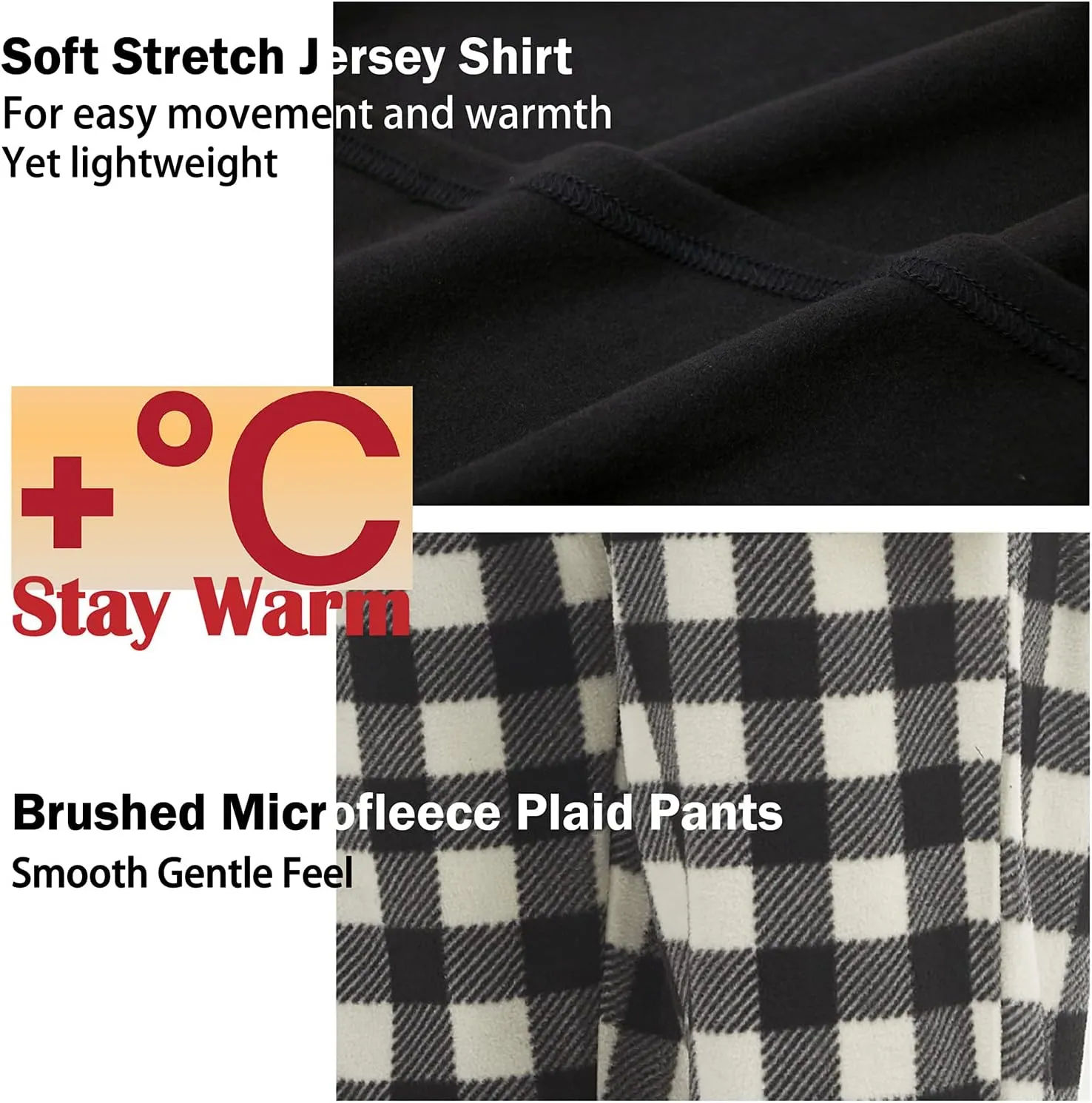 YUSHOW Matching Pjs for Couples,Plaid Pajama Set for Women and Men Soft Warm Fleece Shirt and Pants Sleepwear Set